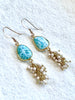 Larimar & Coral Dangle Earrings