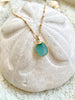 Petite Teal Sea Glass Necklace