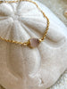 Peach Sea Glass Chain Bracelet