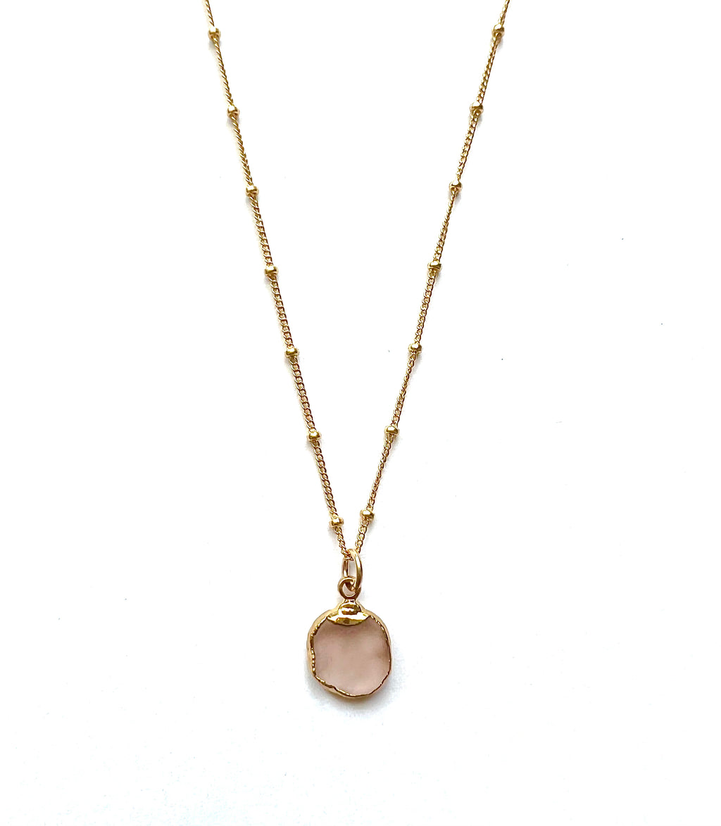 Petite Peach Sea Glass Necklace