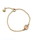Peach Sea Glass Chain Bracelet