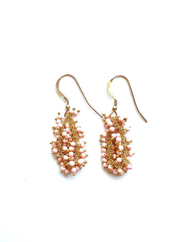 Pink Coral Dangle Earrings
