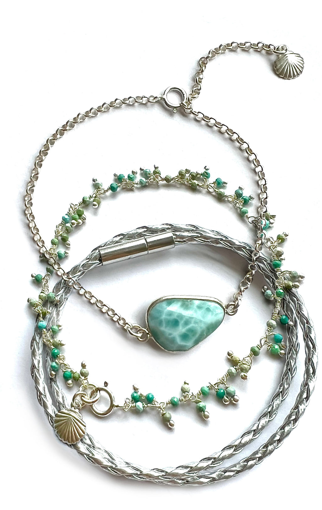 Larimar & Turquoise Bracelet Set