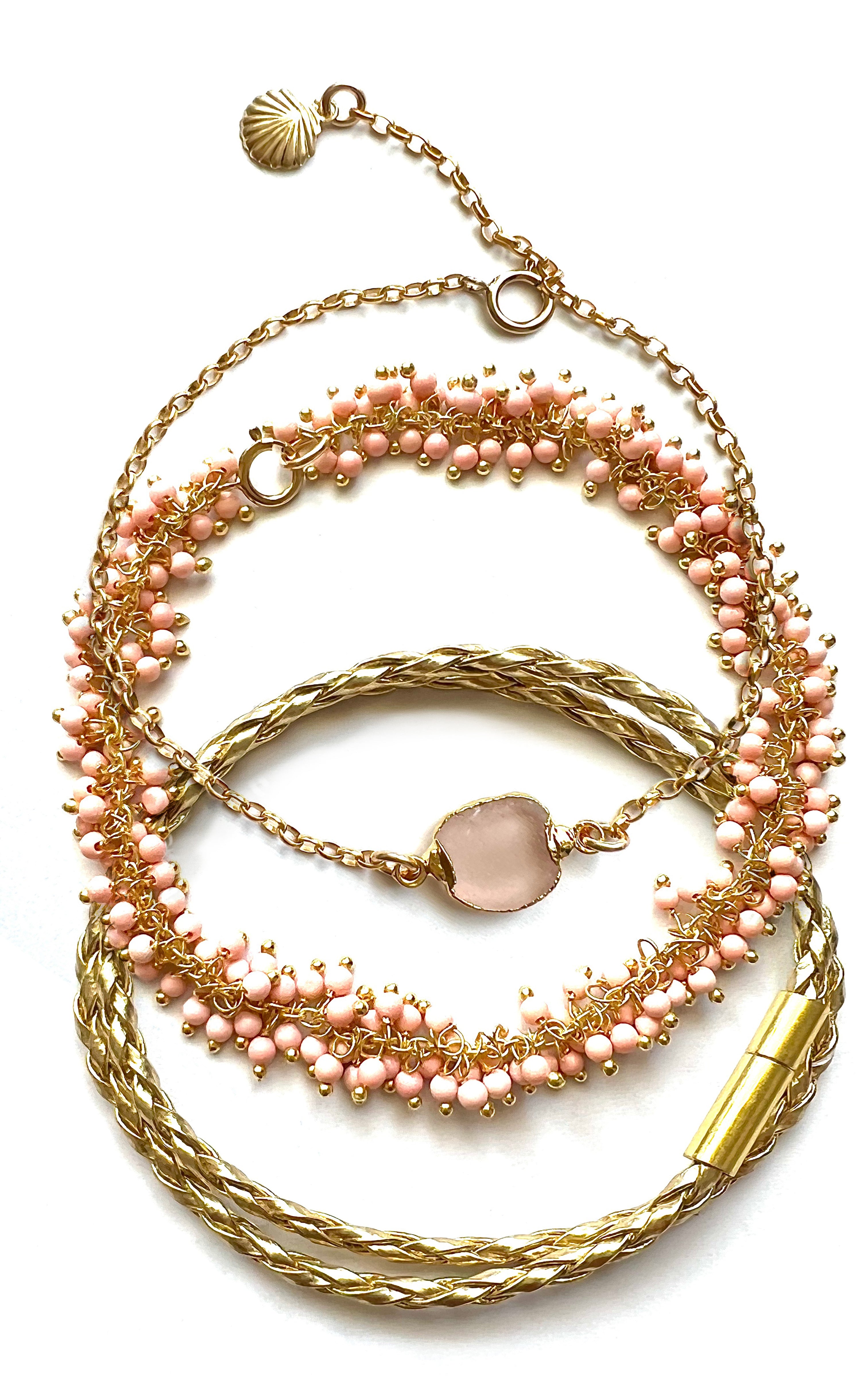 Pink tiny flower bracelet Floral bracelets set Seed bead dai - Inspire  Uplift
